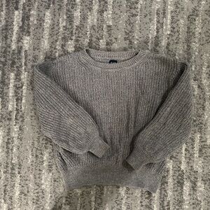 GAP Heather Gray Knit Crewneck Sweater